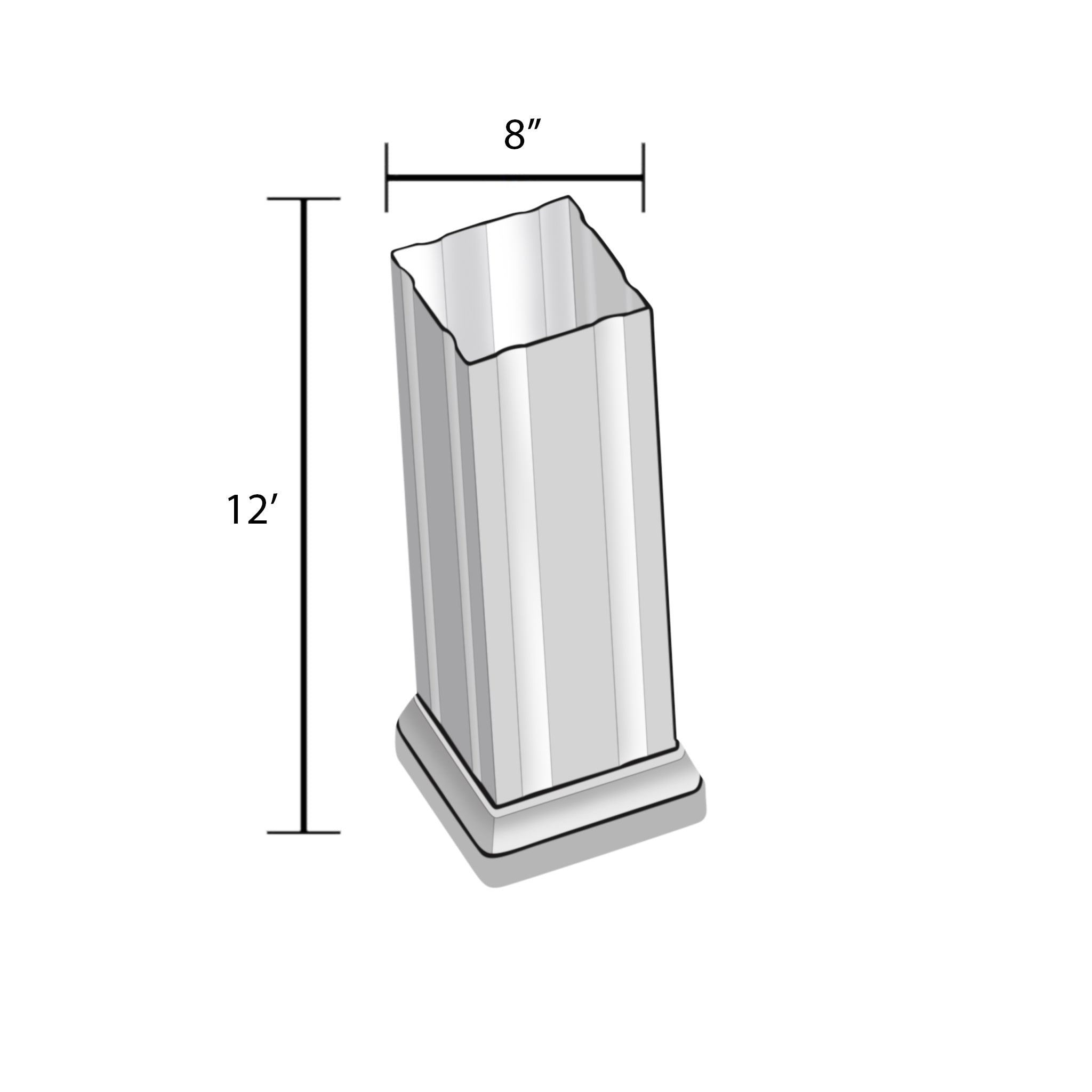 Square Fluted Metal Column Wraps