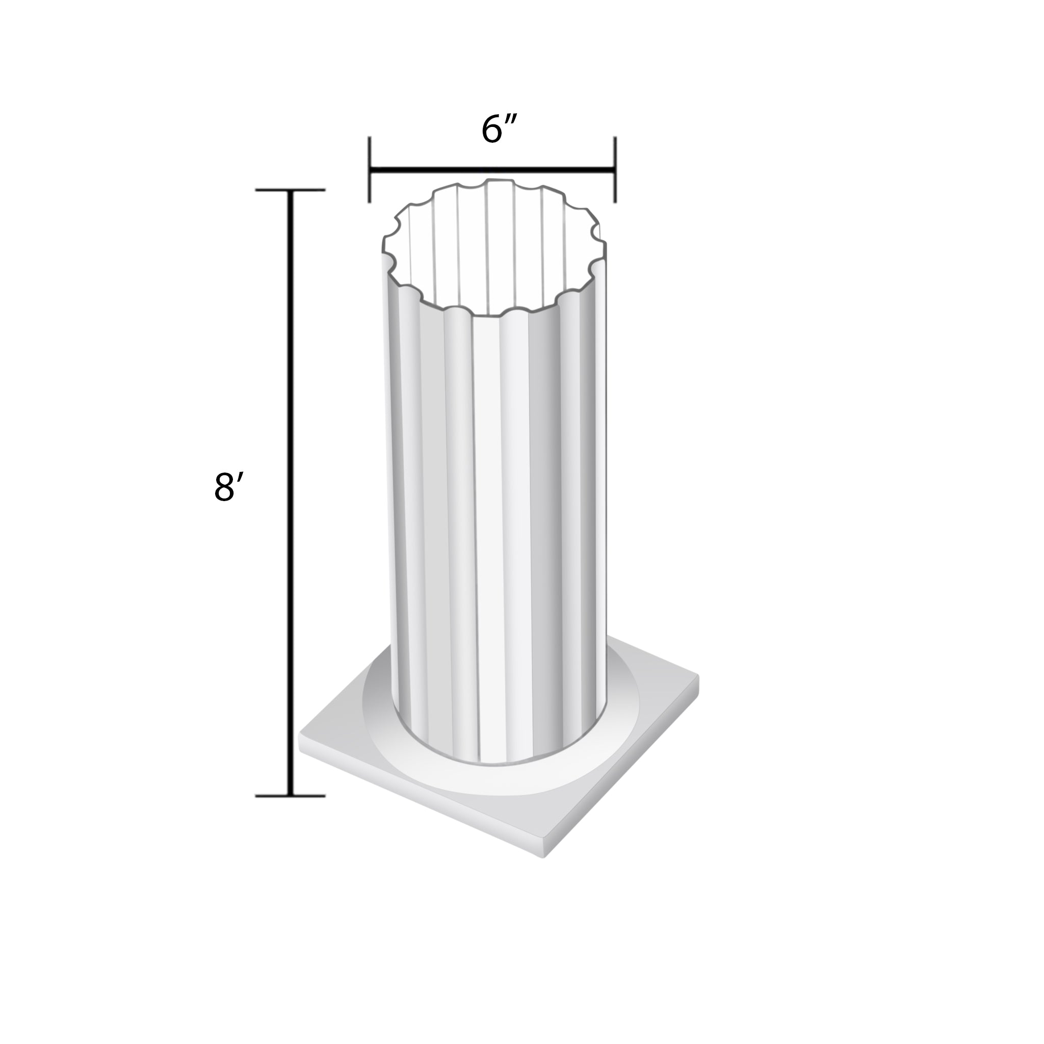 Round Fluted Metal Column Wraps