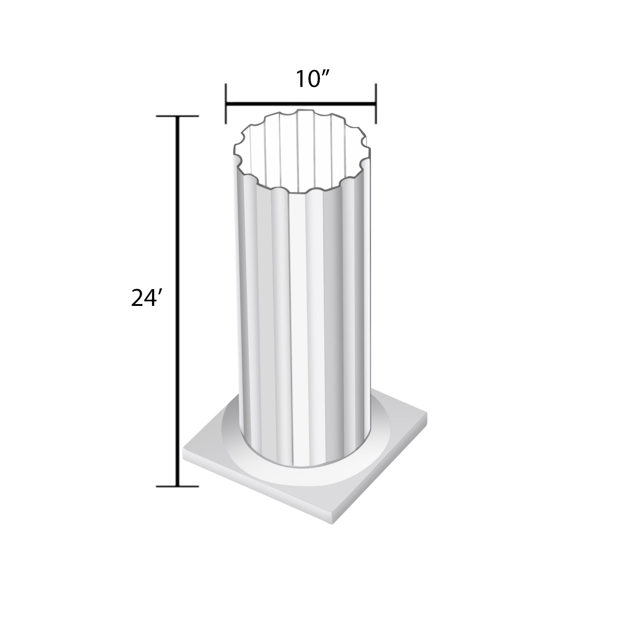 Round Fluted Metal Column Wraps