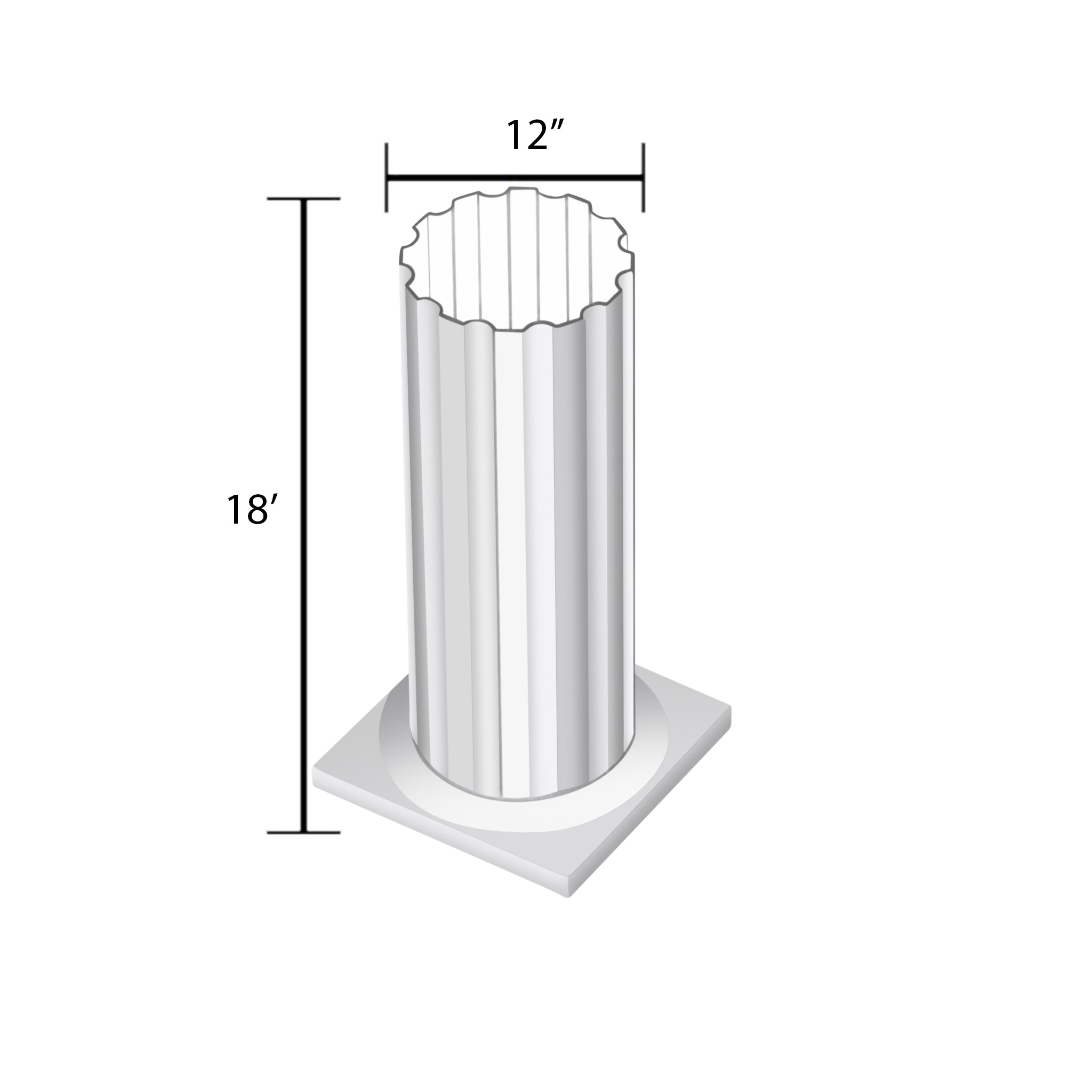 Round Fluted Metal Column Wraps