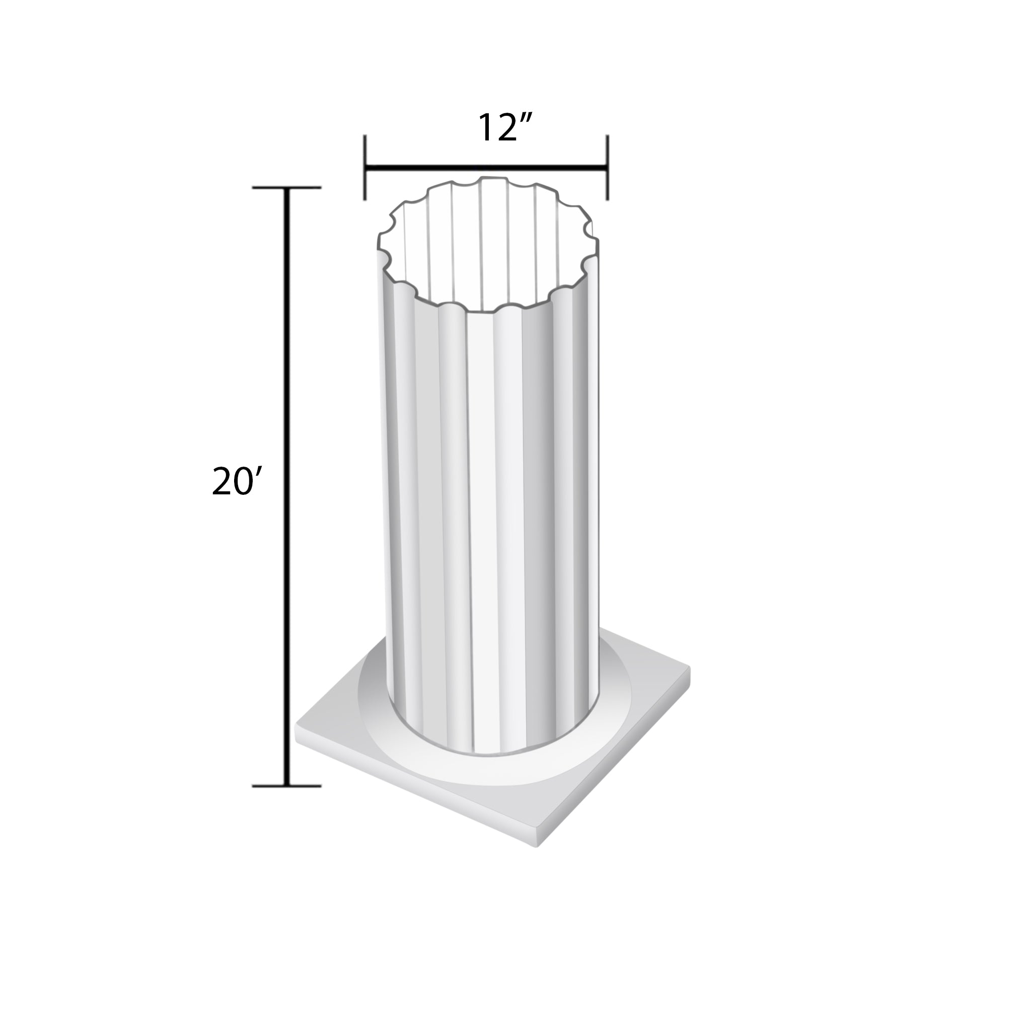 Round Fluted Metal Column Wraps