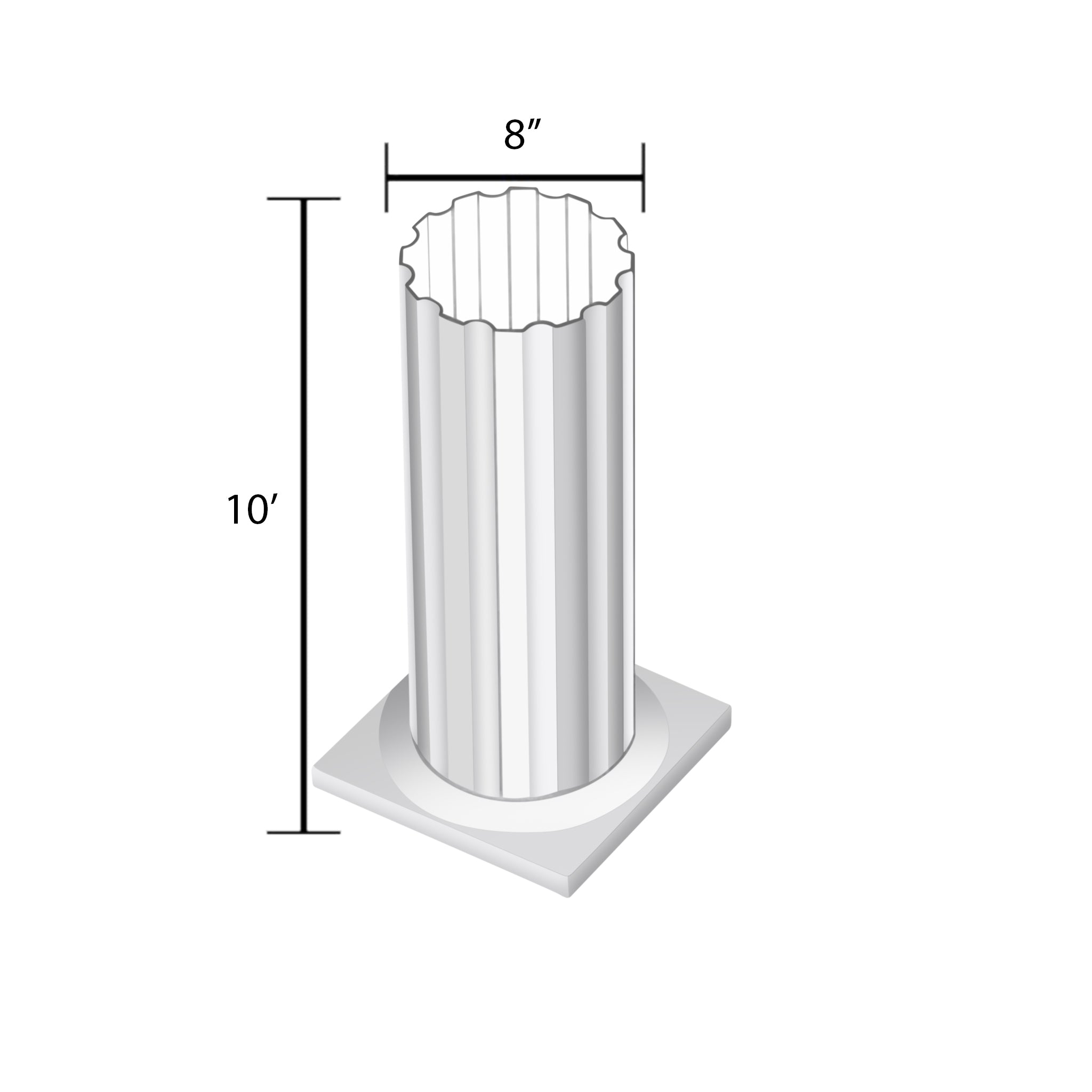 Round Fluted Metal Column Wraps